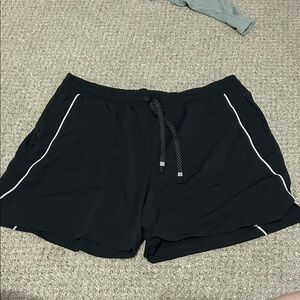 Fabletics Black Athletic Shorts with White Trim